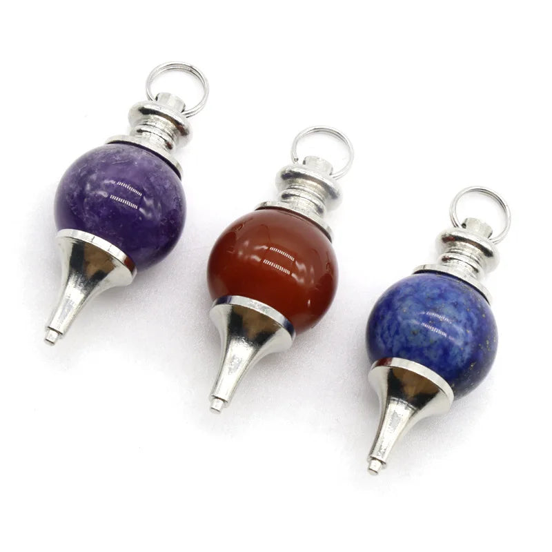 Natural Amethyst Healing Stone  Red Agate Crystal Pendant Spirit Meditation Pendulum of the Spirit