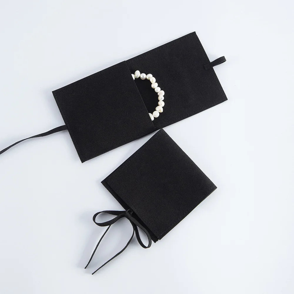 Wholesale Drawstring Jewelry Packaging Gift Pouch Custom Size Microfiber Suede Jewelry Bag With Logo