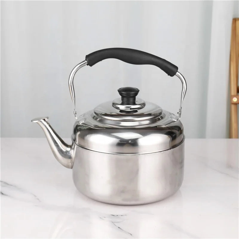 Large Capacity Stainless Steel 201 Thick Whistle Rust-proof Gas & Induction Compatible Cold Hot Water Kettle Tea Drinking Kettle
