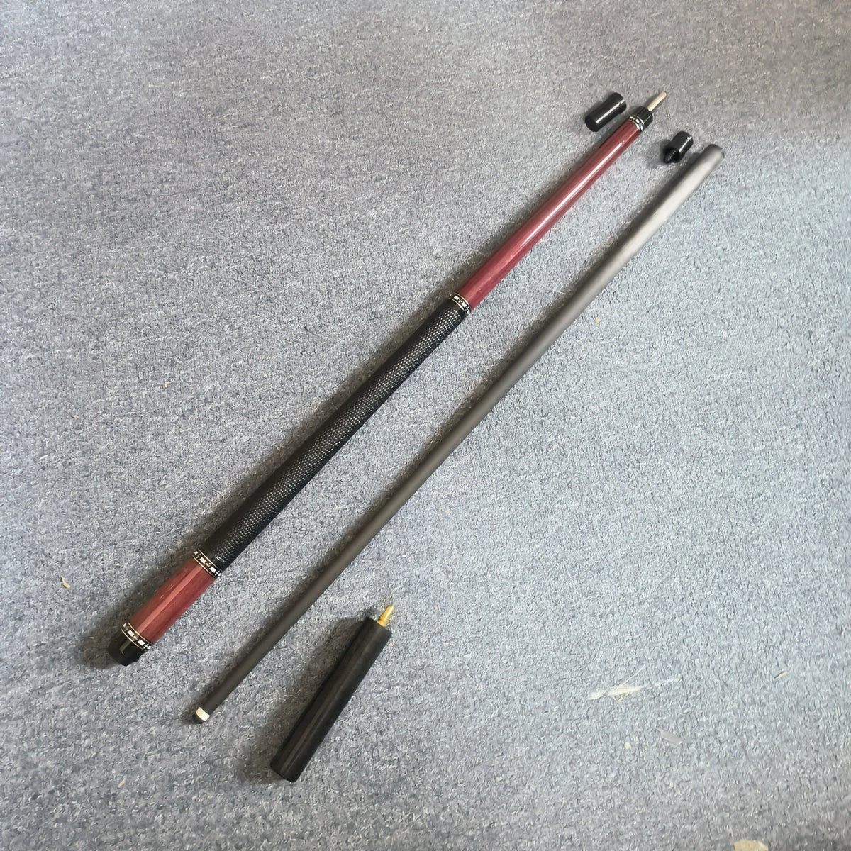 High End Yfen M10 Carbon Fiber Shaft Purple Heart Wood Butt 58" 12.5mm 1/2 Billiard Pool Cue With Extension MegaBDM