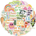 50pcs Pink Green Encouragement Preppy Inspirational StickersMotivational Aesthetic StickersVinyl Waterproof