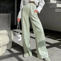 Enyami Women Autumn Elegant Trousers Elastic Loose Women's Pants Grey Green Office Ladies Solid Casual Pants