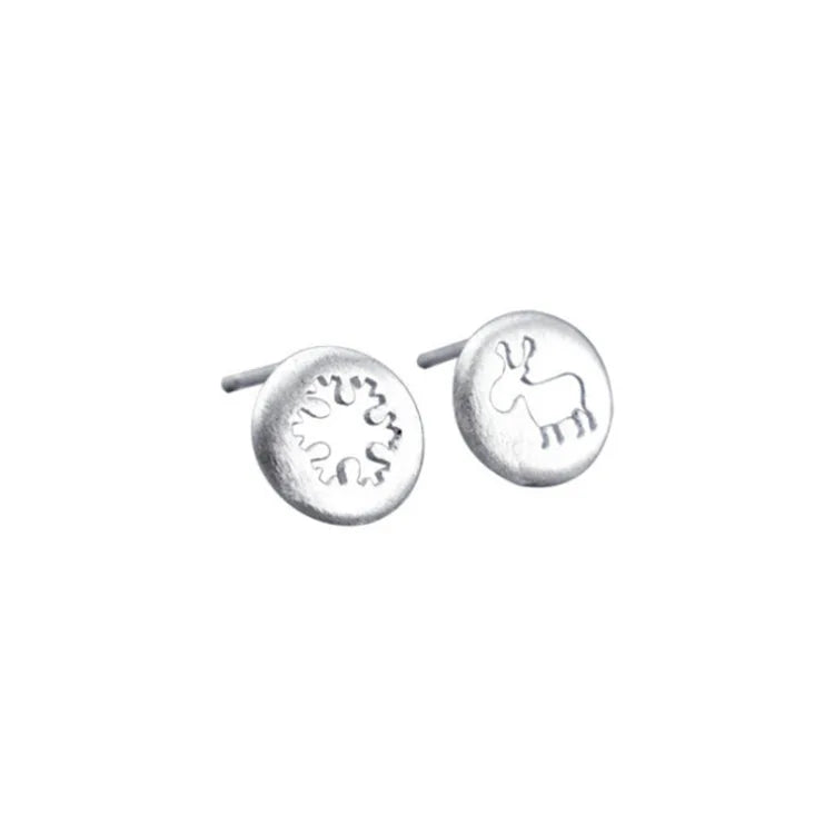 Real 925 Sterling Silver Women's Large Deer Snow Earrings Korean Style Statement Jewelry Gold Plating Ladies Brincos Pendientes