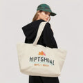 Customized Logo Heavy Duty Recycled Cotton Canvas Tote Bag Large Capacity Handbag for Women's Travel Style Shopping Bags