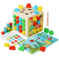 Wooden Knowledge Classification Kids Children Early Learning Number Educational Color Shape Matching Box Toy