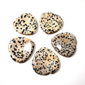 Diy Seven Chakras Dalmation jasper Worry Stone Reiki Healing Crystals Stones with Thumb Scraping Board Box Set for Gift