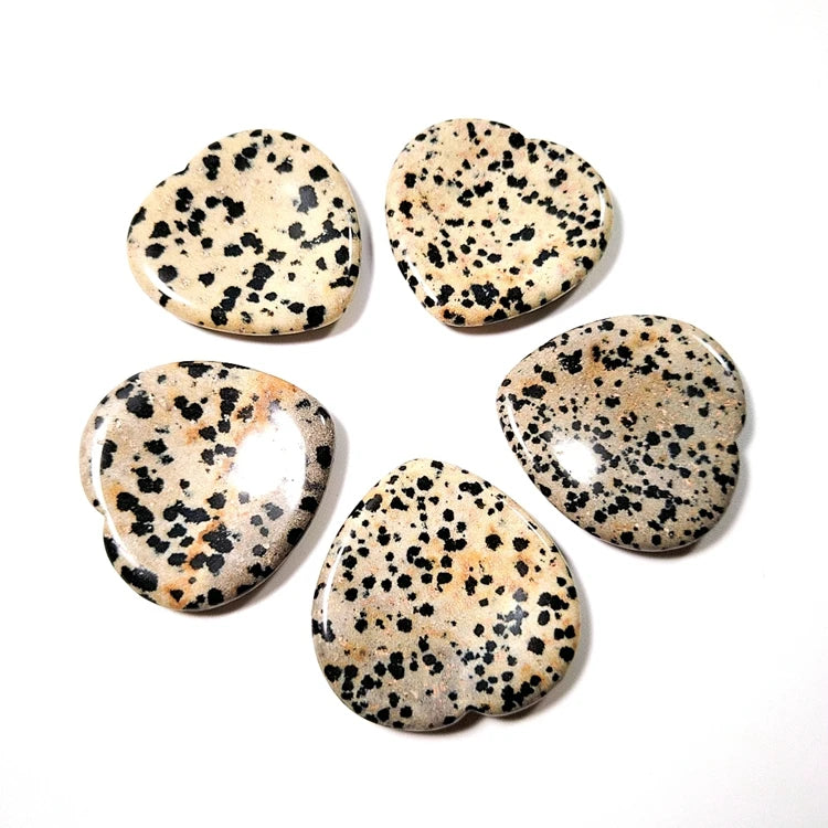 Diy Seven Chakras Dalmation jasper Worry Stone Reiki Healing Crystals Stones with Thumb Scraping Board Box Set for Gift