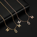 Custom Necklace Vendor 18k Stainless Steel Women Gold Mom Necklace Letter Charm Pendant Stainless Steel Minimalist Necklace