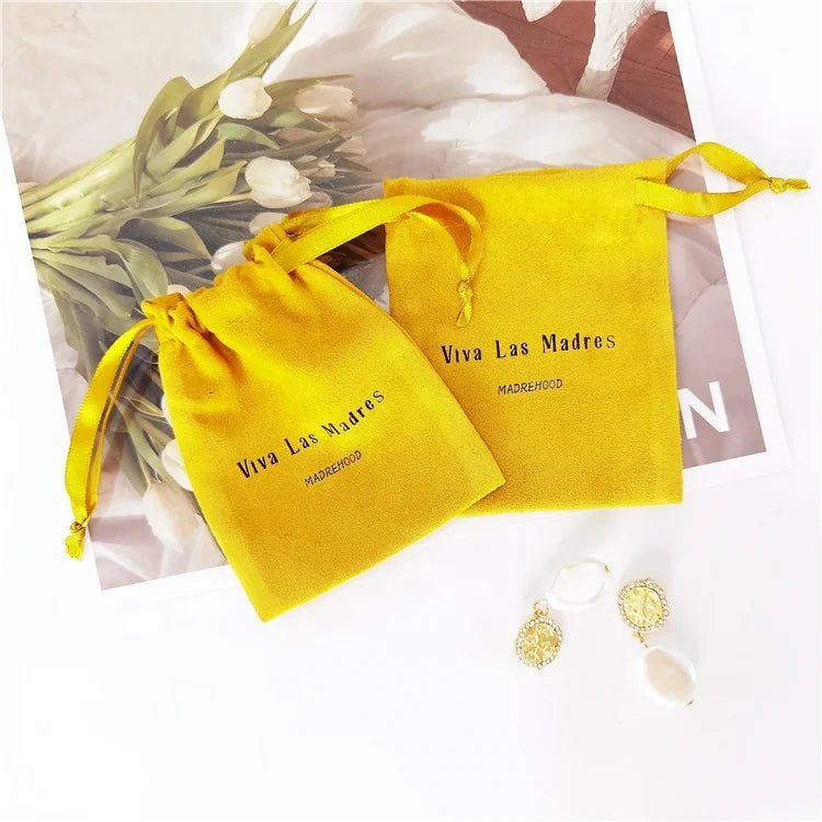 Luxury Logo Bracelet Jewelry Make up Cosmetic Packaging Gift Drawstring Bag Custom Printed Suede Bag Pouch