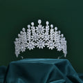 Luxury Bridal Crown Tiaras Copper Inlaid Zircon Flower Princess Hairband Bride Prom Wedding Dress Accessories