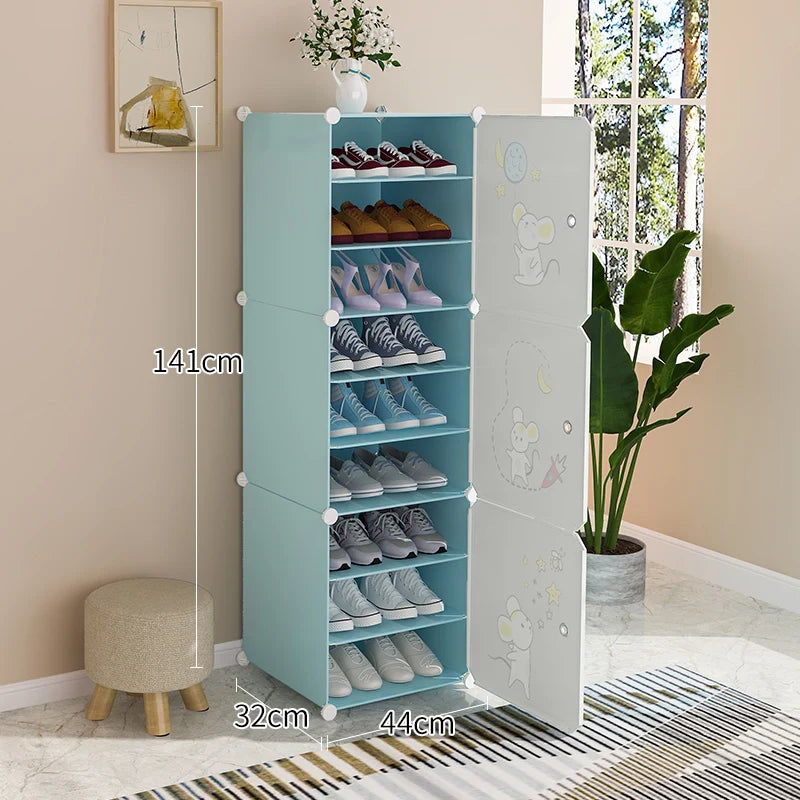 Convenient Large Capacity Shoe Storage Cabinet Shoe Rack Designs Plastic Put in the Bedroom and Living Room