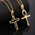 Fashion Non Tarnish Silver 18K Gold Plated Stainless Steel Christian Cross Pendant Necklace Jewelry for Women