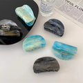 New Design Wholesale Acetate Hair Claw Clip Painting Style Starry Sky Hair Claws Beautiful Shell Shape Hair Claw
