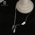 ICEBELA 925 Sterling Silver Chunky Snake Chain Icebella Fine Jewelry Gothic Baroque Pearl Retro Necklaces for Women