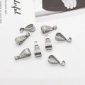 Hook Buckle Pendant Connector Fashion Jewelry Accessories Textured Stainless Steel Snap Bail Hook Pinch Clip Necklace Clasps