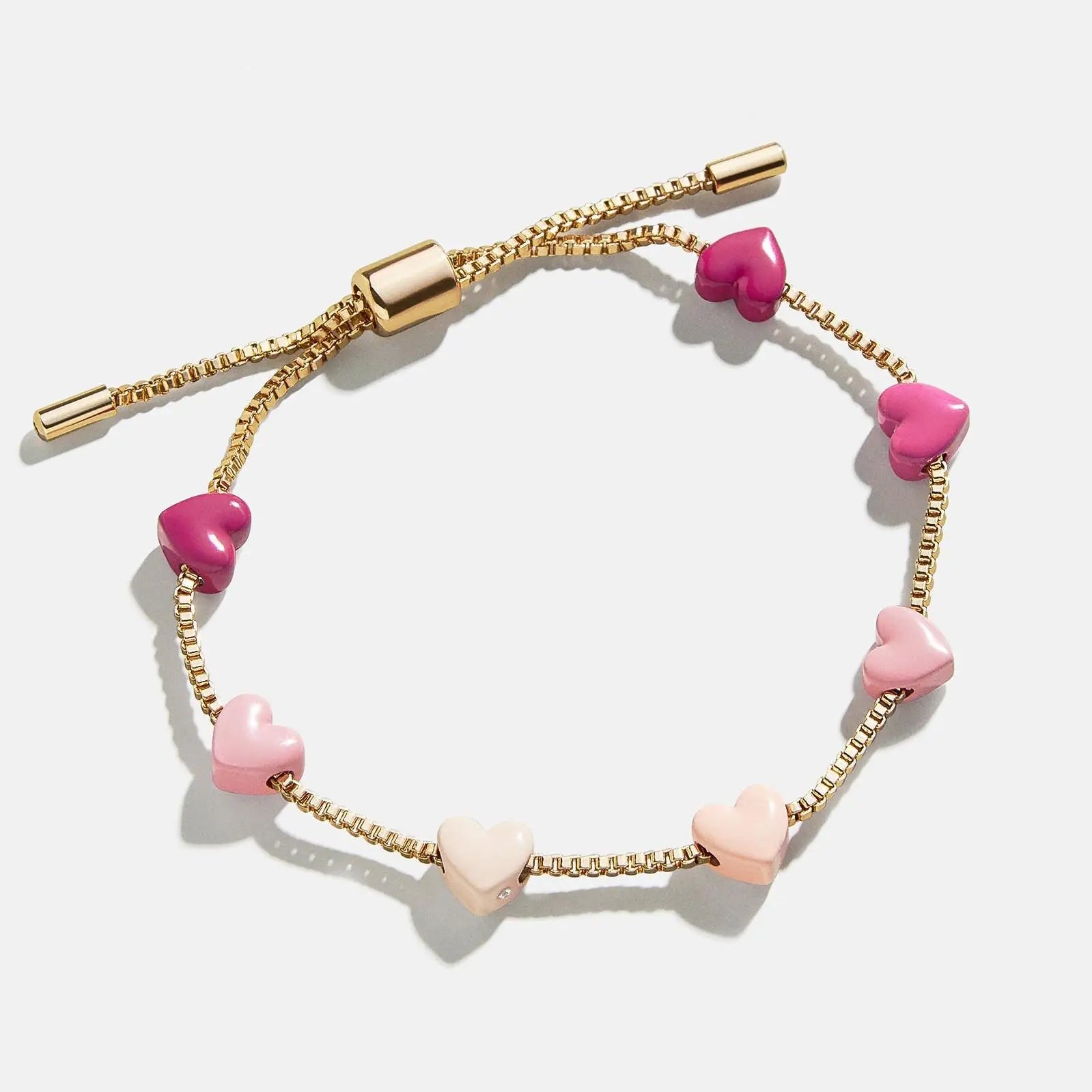 2025 Fashion Cute Heart Charm Bracelet 18K Gold Plated Heart Bracelets Adjustable Box Chain Bangles Jewelry Girl Kids