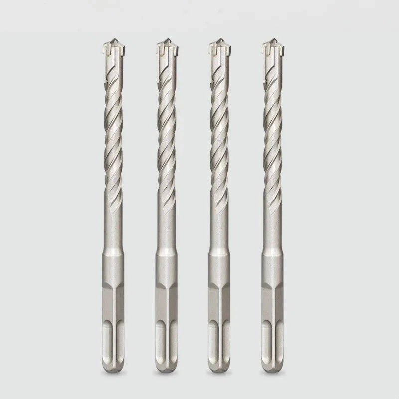 10mm Carbide SDS Plus Hammer Drill Bit 4-Cutter 150mm Professional Masonry Tool for Concrete Stone and Hardened Metal Drilling