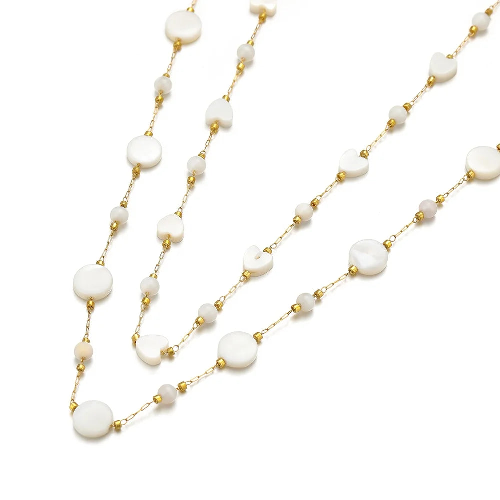 1 Meter Fashion Stainless Steel Moon Cross Flowers Shell Chains for DIY Handwork Jewelry Necklace Accessories Findings Wholesale