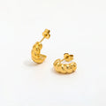 Fenny 18K Gold Plated Classic Small Twisted Hoop Earring Versatile for Women Wholesale Stainless Steel Ladies Jewelry