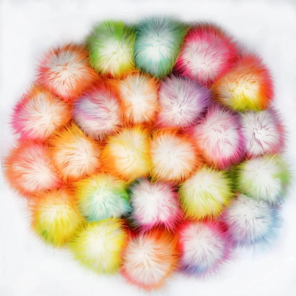 10cm Faux Fur Pom Fluffy Ball for DIY Hats Shoes Scarves Boots-Ski Outdoor & Travel Use