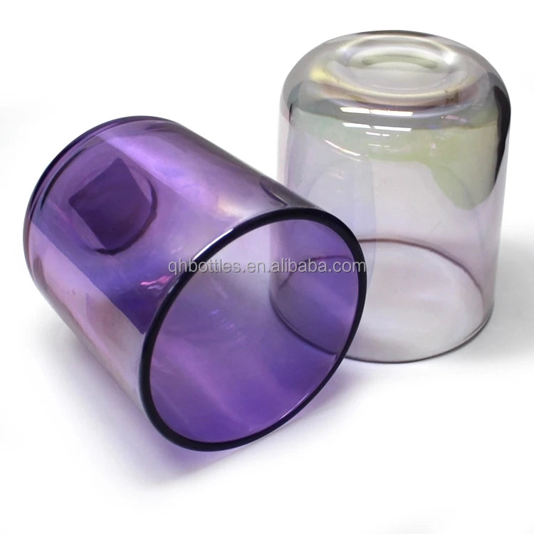 Wholesale 300ml 500ml and Various Color Double-wall Colored Glass High Borosilicate Glass Candle Jars