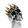 Hip-Hop Jewelry Stainless Steel Skull Ring Neo-Gothic Crown Skull Men's Ring Punk Jewelry