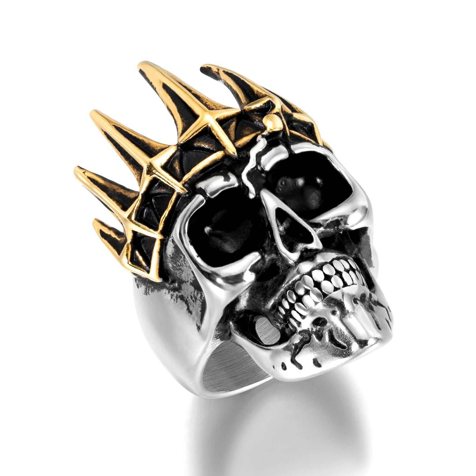 Hip-Hop Jewelry Stainless Steel Skull Ring Neo-Gothic Crown Skull Men's Ring Punk Jewelry