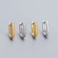 S925 Sterling Silver Earrings Micro-inset Zircon Small Earrings Shiny Row Diamond Exquisite Ear Buckle Earings