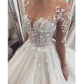 AL1807 2024 Custom Made Luxury Lace Bridal Wedding Gown Elegant V-Neck Evening Dresses for Women Ladies Party Sequins Crystal