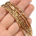 Natural 2/3/4MM Hexagon Shape Gold Plated Hematite Rondelle Loose Semi Gemstone Spacer Beads for Jewelry Making MegaBDM