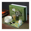 7Pcs Matcha Gift Set Packaging Japanese Bamboo Whisk Ceramic Bowl Matcha Whisk and Holder Kit Set for Ceremony