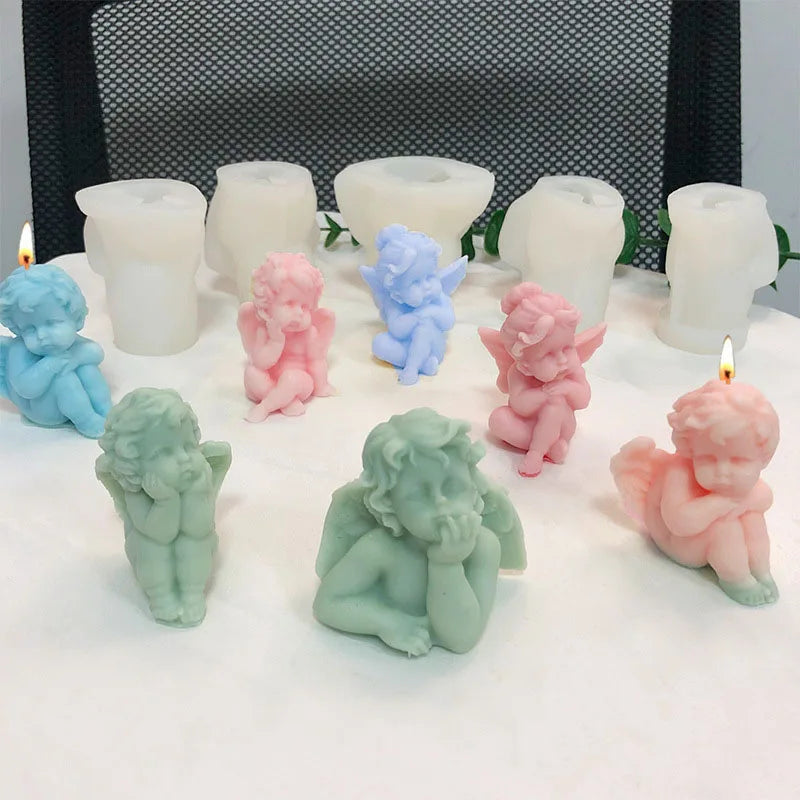 Early Riser DIY Little Angel Silicone Mold Cake Moulds Can Be Used to Make Candle Plaster Aroma Mousse Cake Tools Kitchen Toys