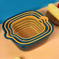 6 Piece Kitchen Drain Colander Multifunctional Drain Basket for Washingand Storing Fruits and Vegetables Plastic Drain Basket