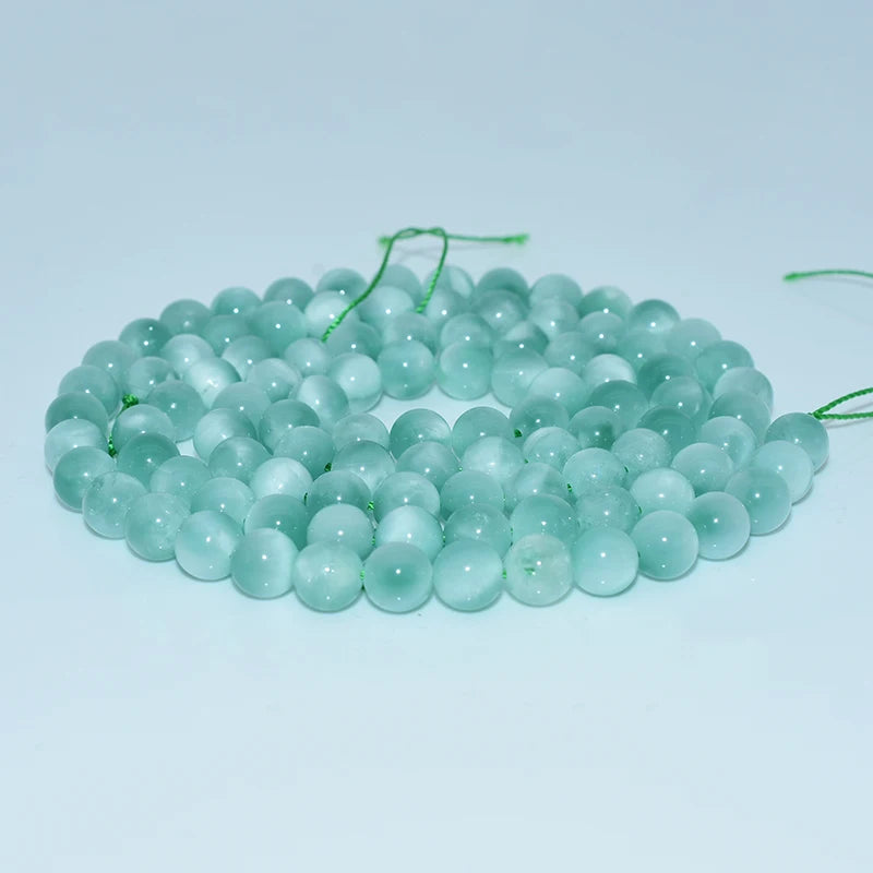 Wholesale 6/8/10mm Natural Malachite Angelite Loose Gemstone Beads for DIY Jewelry