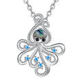 Ocean Jewelry Natural Colorful Abalone Shell 925 Sterling Silver Cute Octopus Pendant Necklace