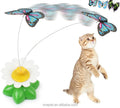 Interesting Intelligent Automatic Rotating Cat Teaser Toy Animal Flying Birds Butterflies Around Flowers Interactive Cat Toys