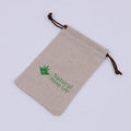 Custom Printed Mini Burlap Linen Jute Drawstring Pouch Bags Eco-Friendly Letter Pattern with Ribbon Handle for Shopping Gifts