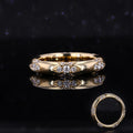 Starsgem DEF Color VVS Round Moissanite Diamond 18K Yellow Solid Gold Wedding Band Rings