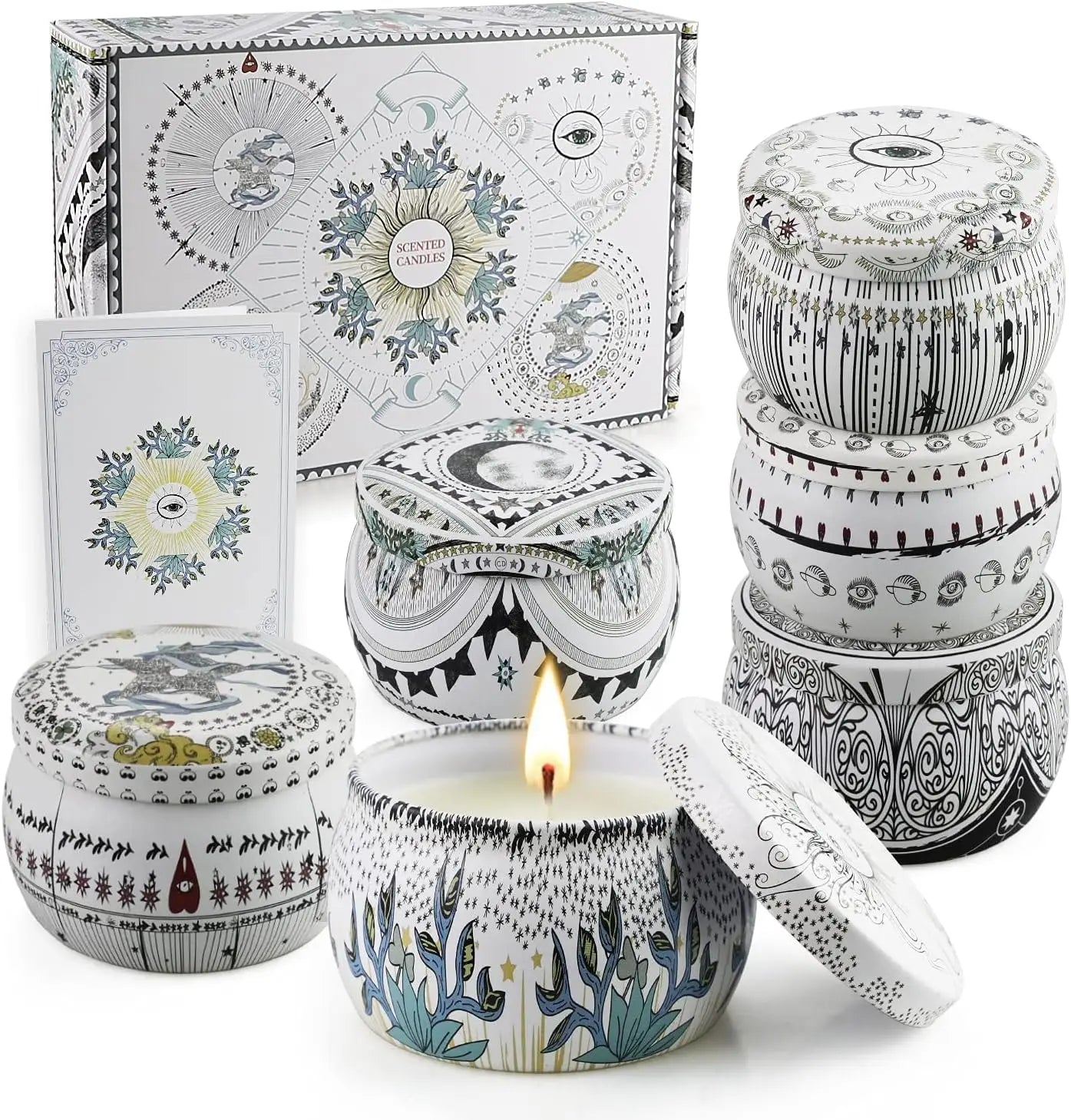 Scented Candles Gift Set Natural Soy Wax 6 Pack 5.65Oz Aromatherapy Candle 150H Lasting Burn Holiday Handmade