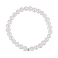 RINNTIN GPB12 Fine Jewelry Bracelet Rhodium Plated 6-7mm Pearl Beads Natural Baroque Freshwater Pearls Bracelets for Women