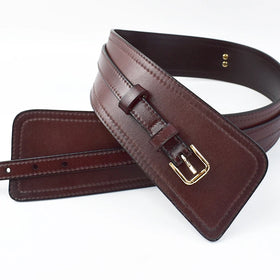 Deepeel CB922 103/98cm Garment Accessories Leather Waistband Strap Layer Cowskin Cummerbund Wide Belt Dress Coat Decorative Belt