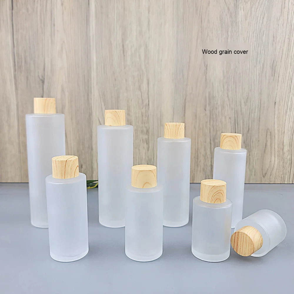 20ml 30ml 40ml 50ml 60ml 80ml 100ml 120ml Frosted Glass Bottle Foundation Cosmetic Dropper Screw Cap Essential Oil Bottle