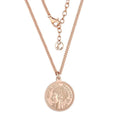 925 Sterling Silver French Republic Coin Necklace Rose Gold Plated Engraved Pendant K Letter Charm Women's Fashion Jewelry