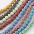 Wholesale High Quality 4mm White Green Blue Pink Colored Volcanic Lava Essential Oil Diffuser Stone Beads for Jewelry Making