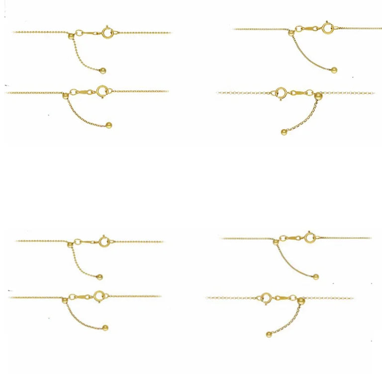 14K Gold Filled 22 Inch Finished Adjustable Round Box Cross Chain Necklace