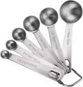 Stainless Steel Eco-Friendly 15ml Capacity 6-Piece Kitchen Measuring Spoons Set with Leveler for Coffee Powder
