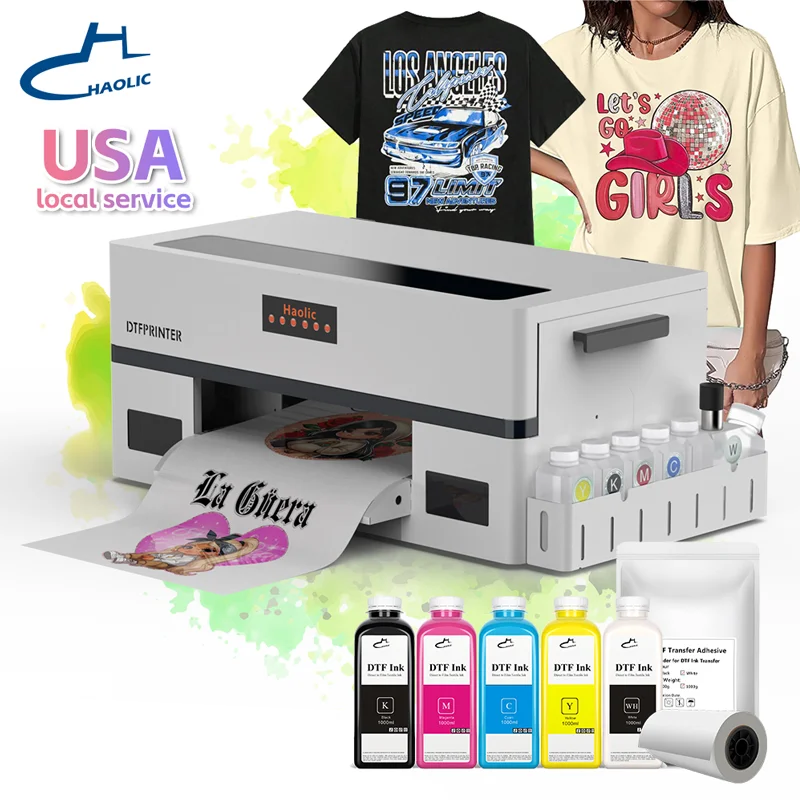 Haolic DTF Printer XP600 Print Head 13Inch A3 for Small Business New Condition 1 Year Warranty USA Warehouse Tshirt Printer