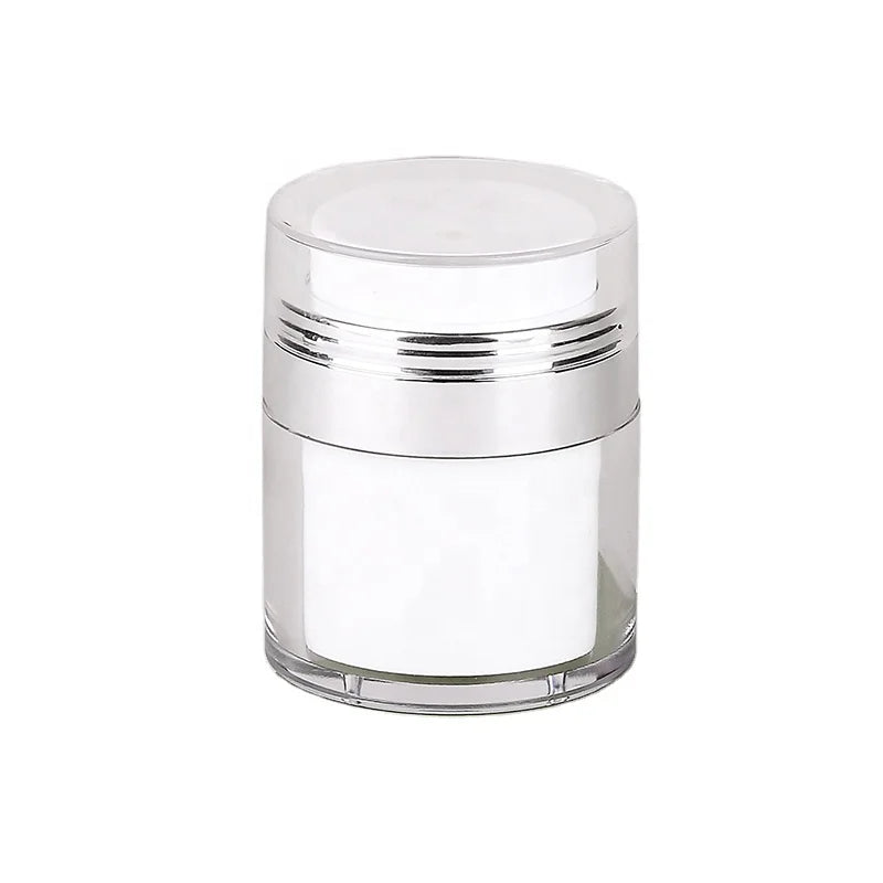 White 50g Plastic Vacuum Jar Cream Lotion Plastic Jars Refillable Can Design for Convenient Use Beautifully Designed