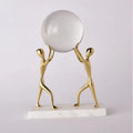 Nordic Abstract Figure Sculpture Crystal Ball Office Table Decoration Light Luxury Home Decoration