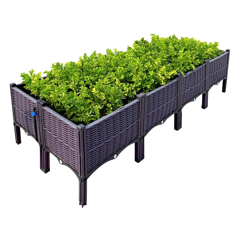 Hot  Sell  Plastic Raised Garden Bed  Self  Watering Plastic Elevated Planter Box Kit With Legs and Drainage Holes for Flowers